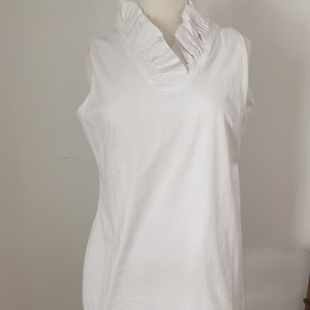 White & Green Accent Dress